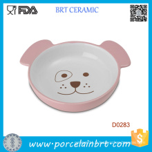 Petit bol en porcelaine pour chien en forme de chien